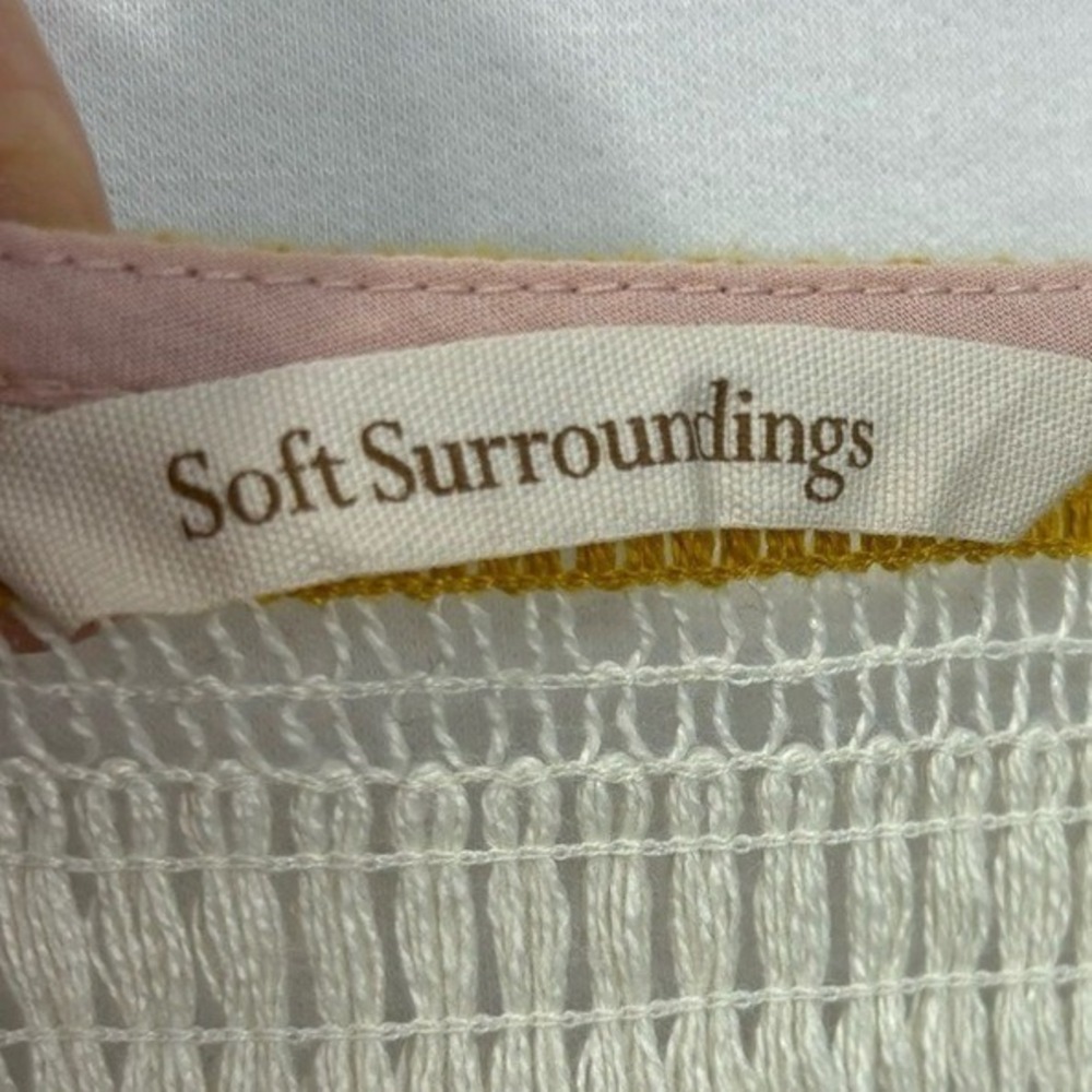 Soft Surroundings Crochet Knit Sweater Lightweight Striped Boho Grannycore PXL - Picture 6 of 7